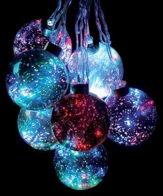 Гирлянда "Светящиеся шары" LBSM8-8B-3 8 шаров (серебр. фиолет. голуб. красн. х2) IP20 80см SHLights 4610003329488