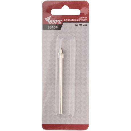 Сверло по кафелю стеклу 6х70мм КУРС 35454