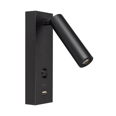 Светильник светодиодный SP-BED-CHARGE-S60x125-3W Warm3000 (BK, 20 deg, 230V, USB-A, USB-C) (Arlight, IP20 Металл, 3 года) | 029629(1) Arlight