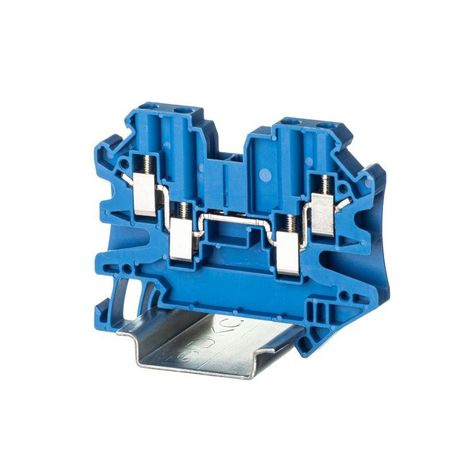 Клемма проходная , винтовой зажим, 4 точки подключения, кв.мм, синяя - TUR-4-QUATTRO-BU ДКС