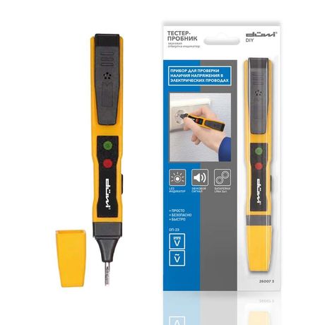 Отвертка-индикатор напряжения в сети переменного тока, 3 режима, контактный до 250В, бесконтактный 1000В, 26007 3, duwi