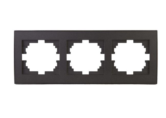 Рамка RAIN 3-ая горизонтальная черный графит матовый - 703-4141-148 LEZARD