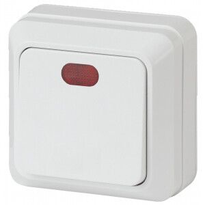 Выключатель 1-кл. ОП Quadro 10А IP20 2-102-01 250В с подсветкой бел. Intro Б0027634 ЭРА