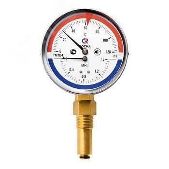 Термоманометр радиальный ТМТБ-31Р.2, 0...150С, 0...0,6 МРа 1/2' кл.2.5 - 00000002344 РОСМА