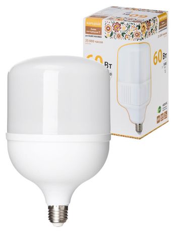 Лампа светодиодная T-60 Вт-230 В-4000 К–E27 (135x225 мм) НАРОДНАЯ | SQ0340-1648 TDM