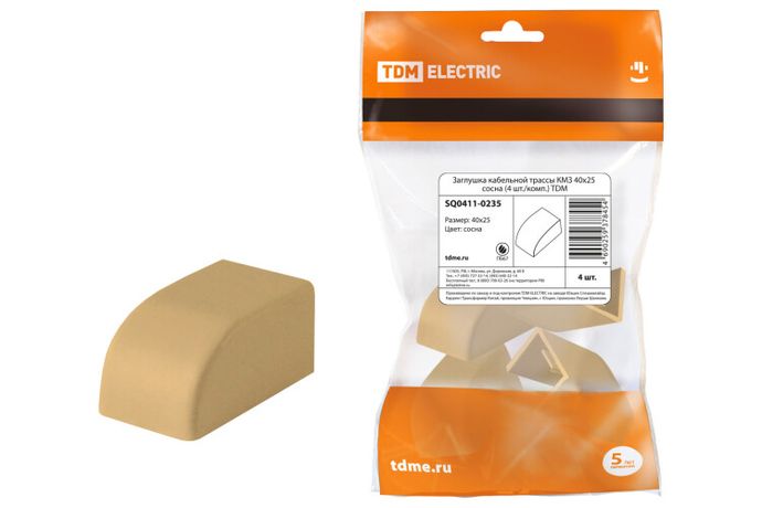 Заглушка кабельной трассы КМЗ 40х25 сосна (4 шт./комп.) | SQ0411-0235 TDM