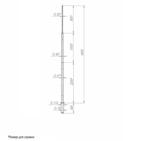 Молниеотвод 4м-К110/76 оцинк. Пересвет 00-004021