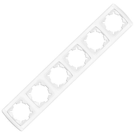 Рамка 6 постов Маргарита горизонтальная белая - 1085 Союз