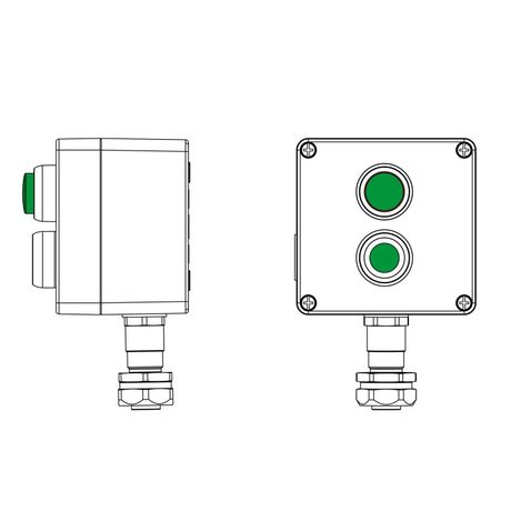 Взрывозащищенный пост управления из алюминия CPE-A-12-(1xP1G(11)-1xLG(250))-1xKAEPM2MHK-20(C)1Ex d e IIC Т5 Gb / Ex tb IIIC T95°C Db IP66 - 2201.121.22.120Q ДКС