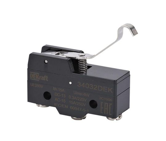 Выключатель концевой 1НО1НЗ миниатюрный шарнирн. крюкового типа DEKraft 34032DEK APC