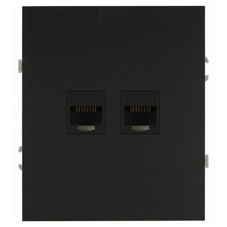 Розетка информационная 2-м RJ45 СП 16А IP20 250В Arktik антрацит MC Б0070488 MC арт. Б0070488
