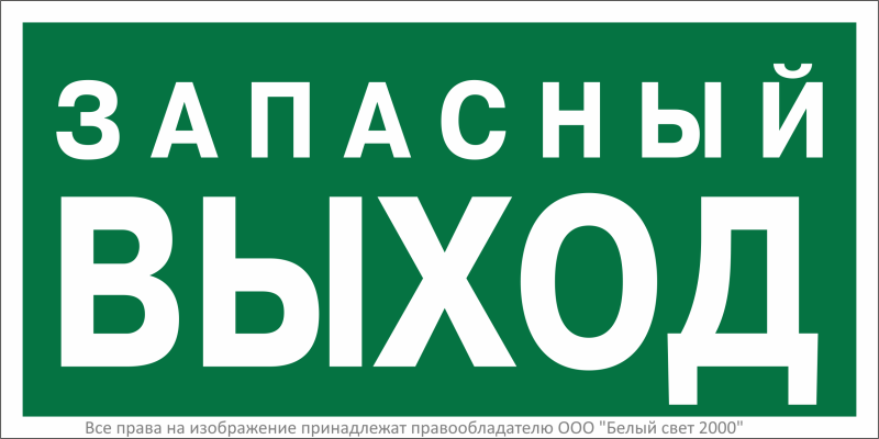 Знак безопасности NPU-3015.E43''Запасный выход'' - a35029 BS