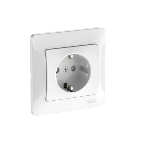 Розетка Glossa 16А с заземл. защ. шторки быстрозажим. клем. в сборе бел. SE GSL000144S APC