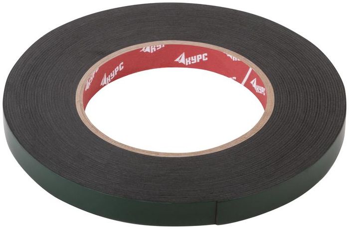 Лента монтажная клейкая на вспененной основе 12ммх10м черн. КУРС 11782