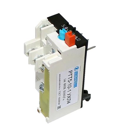 Реле электротепловое токовое РТТ5-10-2 УХЛ4 5.00А 660В/50Гц 1п 4.20-5.80А ручной возврат IP00 Электротехник ET003105