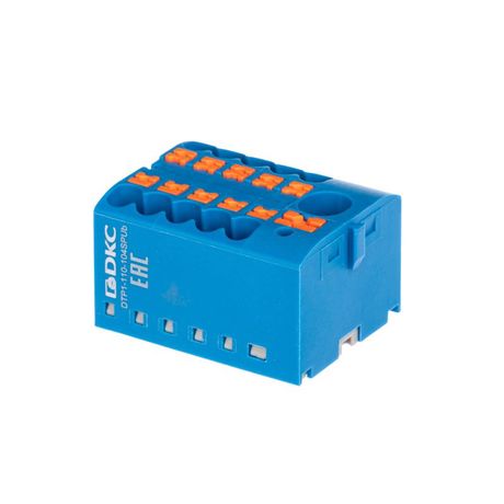 Блок распределительный зажим push-in 1 ввод 6кв.мм 10 точек подключения 25кв.мм син. DKC DTP1-110-104SPUB ДКС