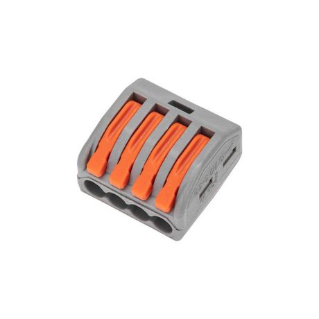 Универсальная клемма СМК 222-414, 4-проводная серая 0,08-2,5/4 мм² (блистер 10 шт/уп) | 07-5254-4-10 REXANT MEET