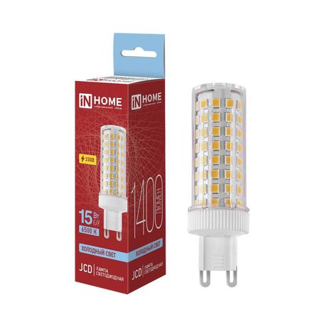 Лампа светодиодная LED-JCD 15Вт 6500К G9 1400лм 230В IN HOME 4690612065397 IN HOME арт. 4690612065397