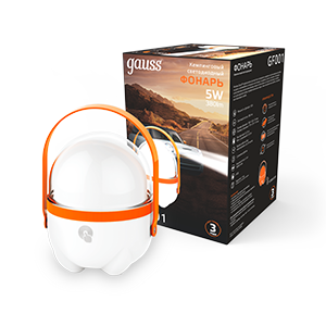 Фонарь светодиодный кемпинговый 5 Вт 380 лм Оранжевый IP20 аккумуляторный Li-ion 3600мАч диммируемый GFL Gauss - GF001