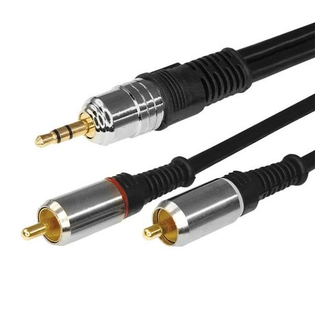 Кабель Стерео 3,5 мм - 2 RCA, длина 3 метра (GOLD-металл), 17-4224, MEET