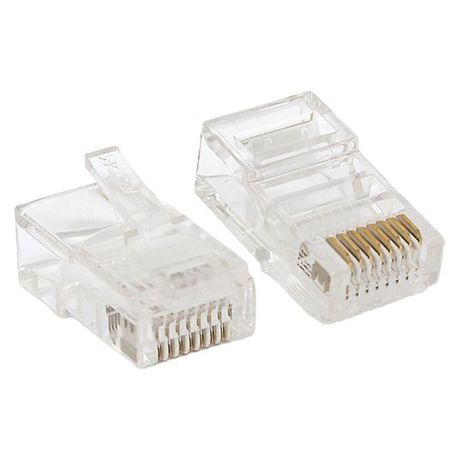 Коннектор RJ-45 TERACOM неэкранированный 8P8C Cat.5E универсальный (упак.10шт) | TRC-PLUG-5EUTP-10 EKF