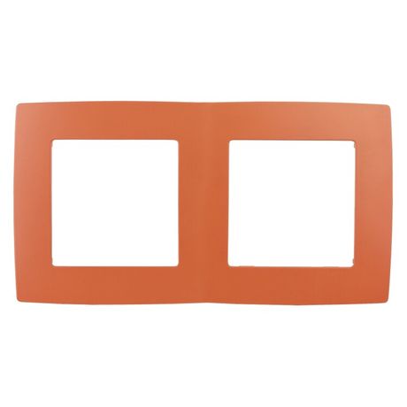 Рамка для розеток и выключателей 2 поста оранжевый пластик ЭРА 12 12-5002-22 - Б0019396