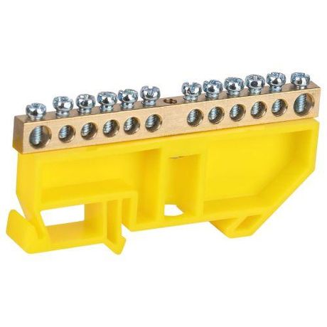 Шина NO-224-91 PE земля на DIN-изоляторе ШНИ-6х9-12-Д-желтый | Б0062837 ЭРА