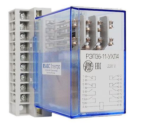 Реле промежуточное РЭП-36-11 110В DC 2/2 задн. присоед. ВНИИР A8120-02839114