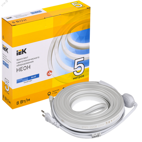 Комплект светодиодной подсветки ''Неон'' (лента LED 5м LSR5-2835B120-8-IP65-220В + драйвер) - LSR5-B-120-65-2-05-S0 IEK