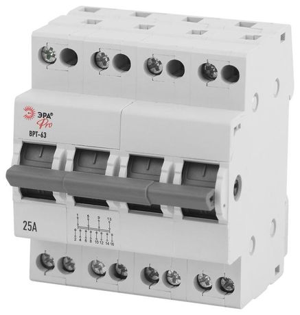 Эра Б0061684 Выключатель-разъединитель трехпозиционный ВРТ-63 PRO VRT63-4-25 4п 25А