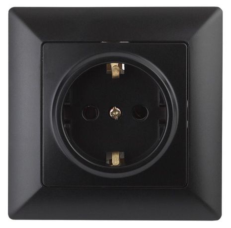 Розетка СП Solo 4-202-05 16А 250В 2P+E Schuko антрацит Intro Б0043316 ЭРА