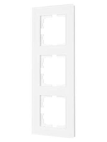 Рамка 3-местн. вертик. VESNA стекло бел. LEZARD 742-5480-153
