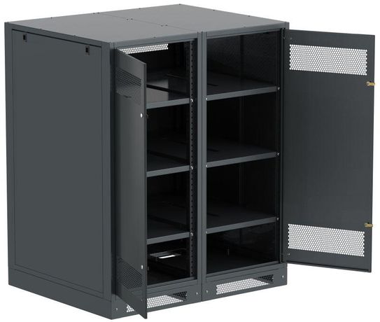 Шкаф LINEA B (пустой) 1450х1200х950мм двустворчатая металлическая дверь черный - LB05-14H29-2M IEK