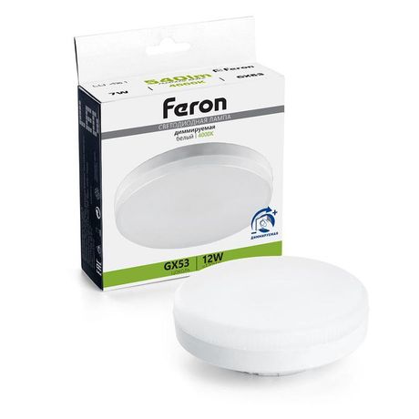 Лампа светодиодная LED 12вт GX53 белый таблетка диммируемая - LB-456 51065 FERON