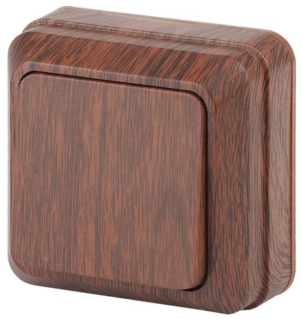 Выключатель одноклавишный наружный (открытой установки) венге 10А 250В Intro Quadro 2-101-10 - Б0053737 ЭРА