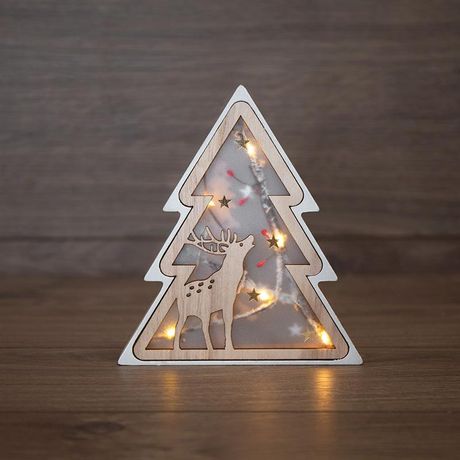 Деревянная домашняя фигурка с подсветкой Елочка 16х2х18 см - 504-029 NEON-NIGHT