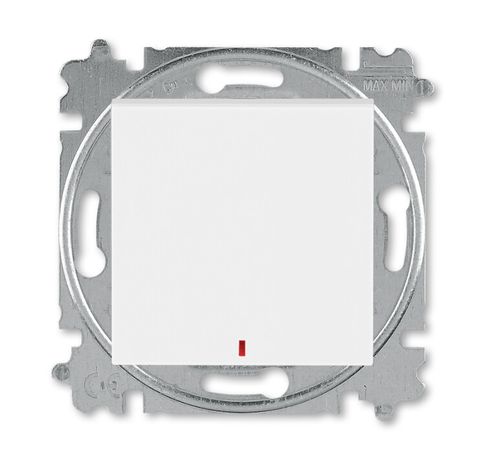 Переключатель одноклавишный с подсветкой ABB Levit контрольная белый / ледяной - 2CHH592545A6001