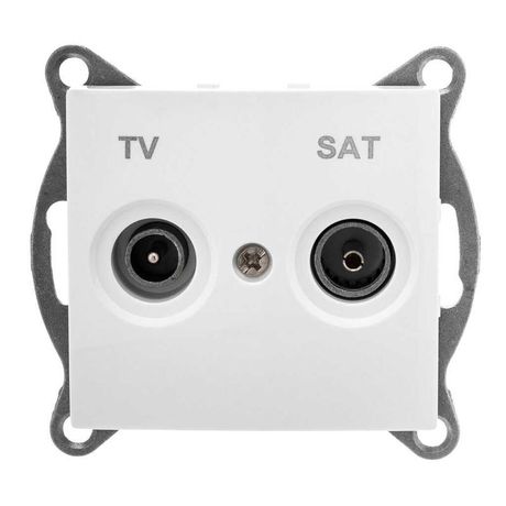 Розетка телевизионная оконечная TV/SAT СП Bravo механизм бел. матов. GUSI С10TS1-041