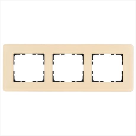 Рамка стеклянная матовая закругленная 3 поста цвет тауп - G1003GT-RM Jasmart