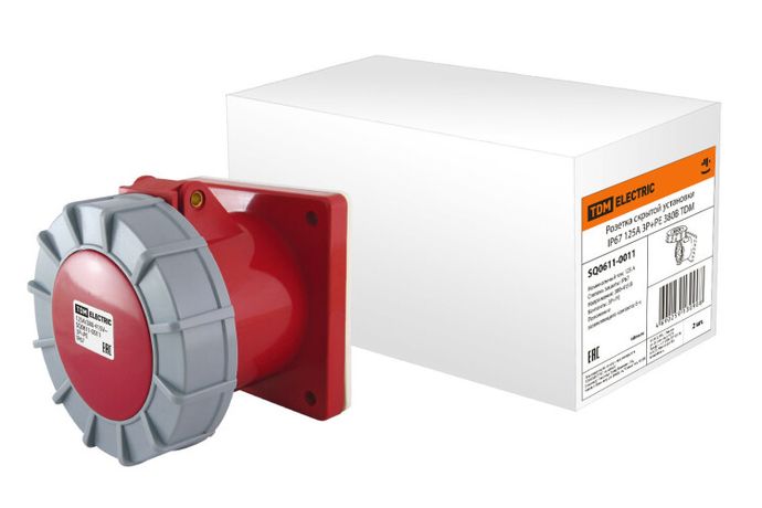 Розетка скрытой установки IP67 125А 3Р+РЕ 380В | SQ0611-0011 TDM
