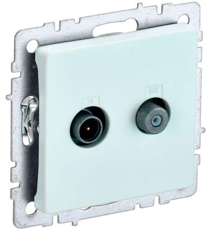 Розетка телевизионная TV/SAT 2-м Brite РТВ/РСп12-БрЖ механизм жемчуж. IEK BR-AF20-O-K36