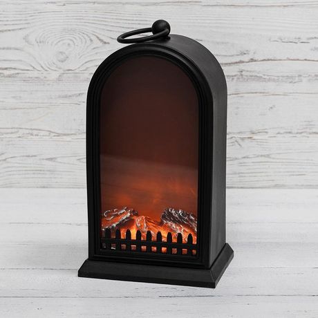 Светодиодный камин Фьюжн с эффектом живого огня 14,7x11,7x25 см, батарейки 2хС (не в комплекте) USB, черный | 511-039 NEON-NIGHT