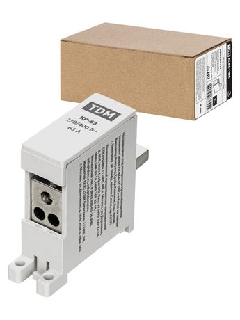 Клемма распределительная на DIN-рейку КР-63 1П 63А (3х10мм ) | SQ0823-0111 TDM