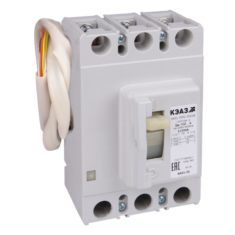Выключатель автоматический ВА51-35М1-331816-100А-1200-440DC-НР110AC/DC-УХЛ3-КЭАЗ | 358346 КЭАЗ