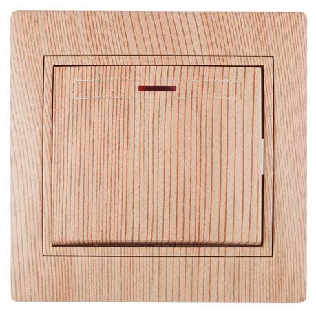 Выключатель 1-кл. СП Plano 10А IP20 1-102-11 250В с подсветкой сосна Intro Б0030037 ЭРА