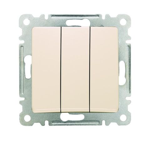 Выключатель 3-кл. СП Lillium IP20 механизм крем. Makel 30010091