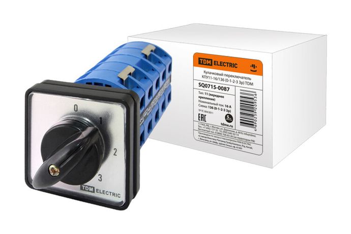 Кулачковый переключатель КПУ11-16/136 (0-1-2-3 3р) | SQ0715-0087 TDM
