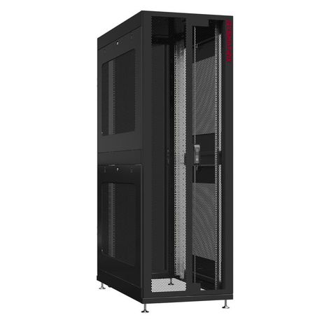 Шкаф серверный 48U 600х1200 передняя дверь: двустворчатая перфорированная IP20. задняя одностворчатая глухой металл IP51. боковые панели: перфорированные. цвет: черный RAL9005 - NS 6248.9422 SYSMATRIX