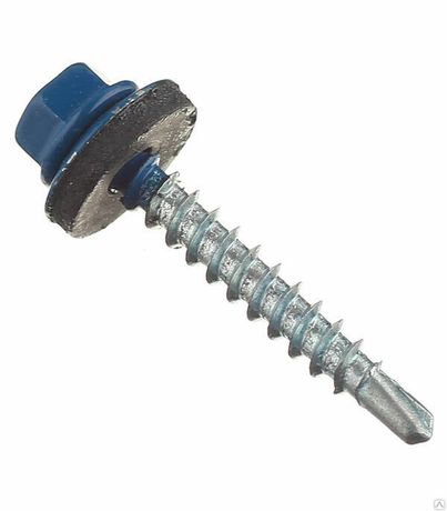 Саморез кровельный сверло 4,8х51 RAL-5005 (насыщенный синий) (60шт) - коробка с окном | 125556 Tech-KREP