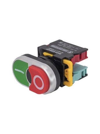 ВК22-BL8425, сдвоенный, зеленый/красный, ''I-O'', 1НО+1НЗ, без подсветки, выключатель кнопочный (ЭТ) - ET559664 Электротехник